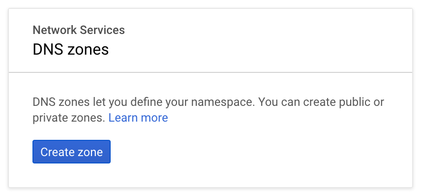 GCP Cloud DNS create zone